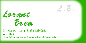 lorant brem business card
