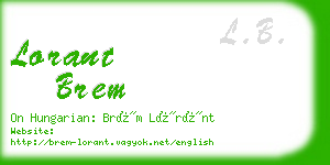 lorant brem business card